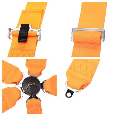 EDDYSTAR Thắt lưng an toàn ô tô chạy đua bằng nylon Drift màu cam 5 điểm