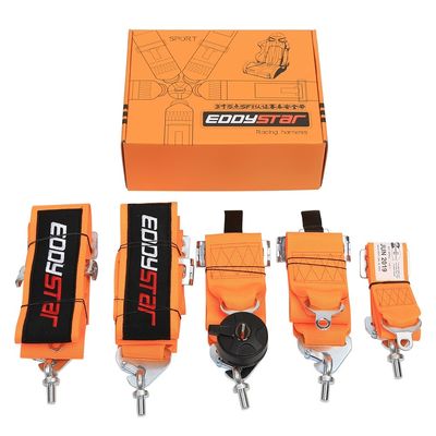 EDDYSTAR Thắt lưng an toàn ô tô chạy đua bằng nylon Drift màu cam 5 điểm