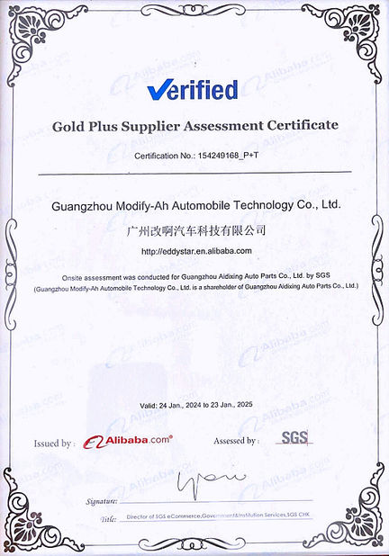 Trung Quốc GUANGZHOU MODIFY-AH AUTOMOBILE TECHNOLOGY CO., LTD Chứng chỉ